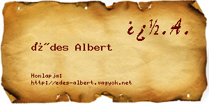 Édes Albert névjegykártya